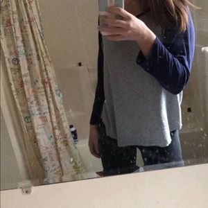 gray and navy baseball tee!